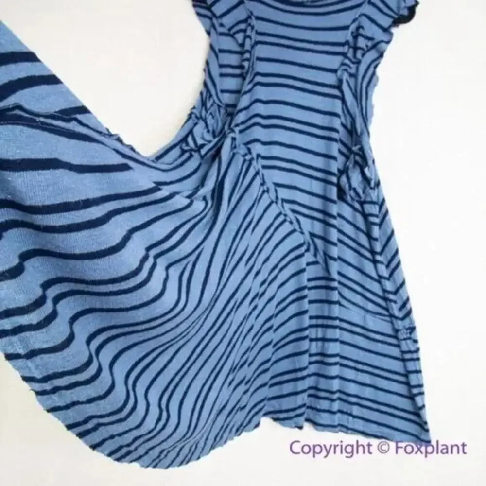 New! Free People Between The Lines Tunic Top dress in blue‎ , size XS